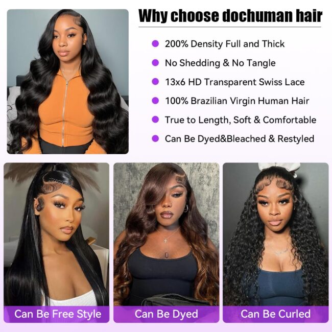 Fiery Waves, Flawless Front — 13x6 Body Wave HD Lace Frontal Wig in Natural Black - Image 7
