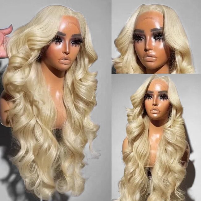 Golden Glamour. Full Coverage. Seamless Realness – 360 Body Wave Blonde Lace Front Wig - Image 4