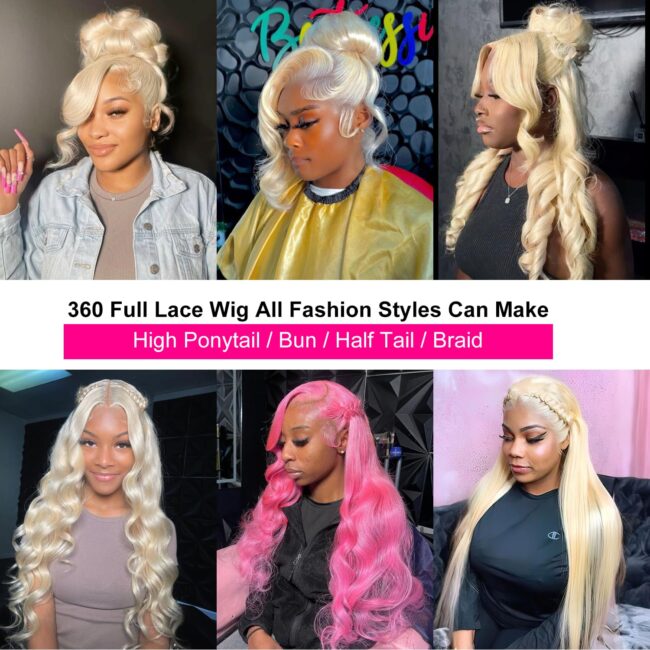 Golden Glamour. Full Coverage. Seamless Realness – 360 Body Wave Blonde Lace Front Wig - Image 6