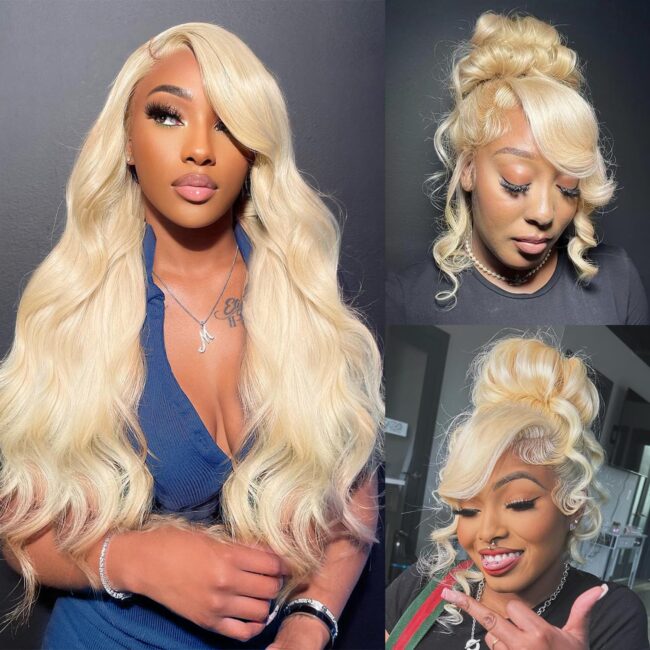 Golden Glamour. Full Coverage. Seamless Realness – 360 Body Wave Blonde Lace Front Wig