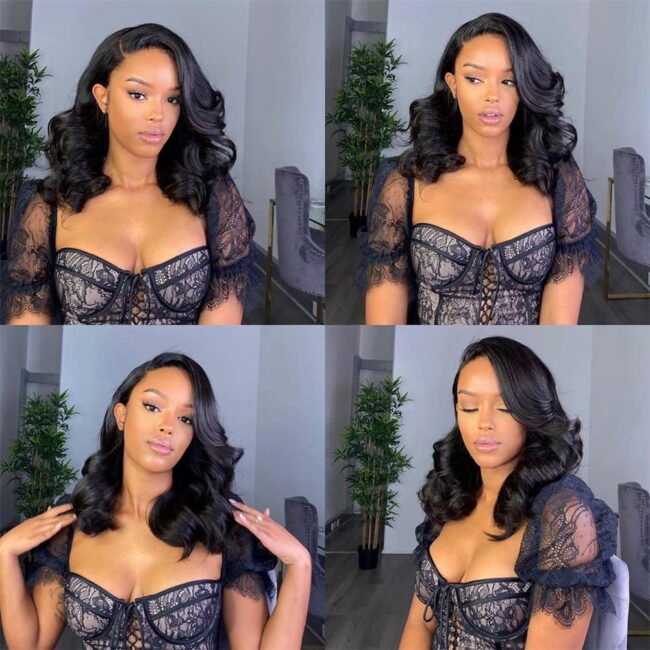 100% Brazilian Human Hair Body Wave Bundles with Lace Closure – Virgin Hair, 3 Bundles with Closure, Body Wave Weaves, Natural Color